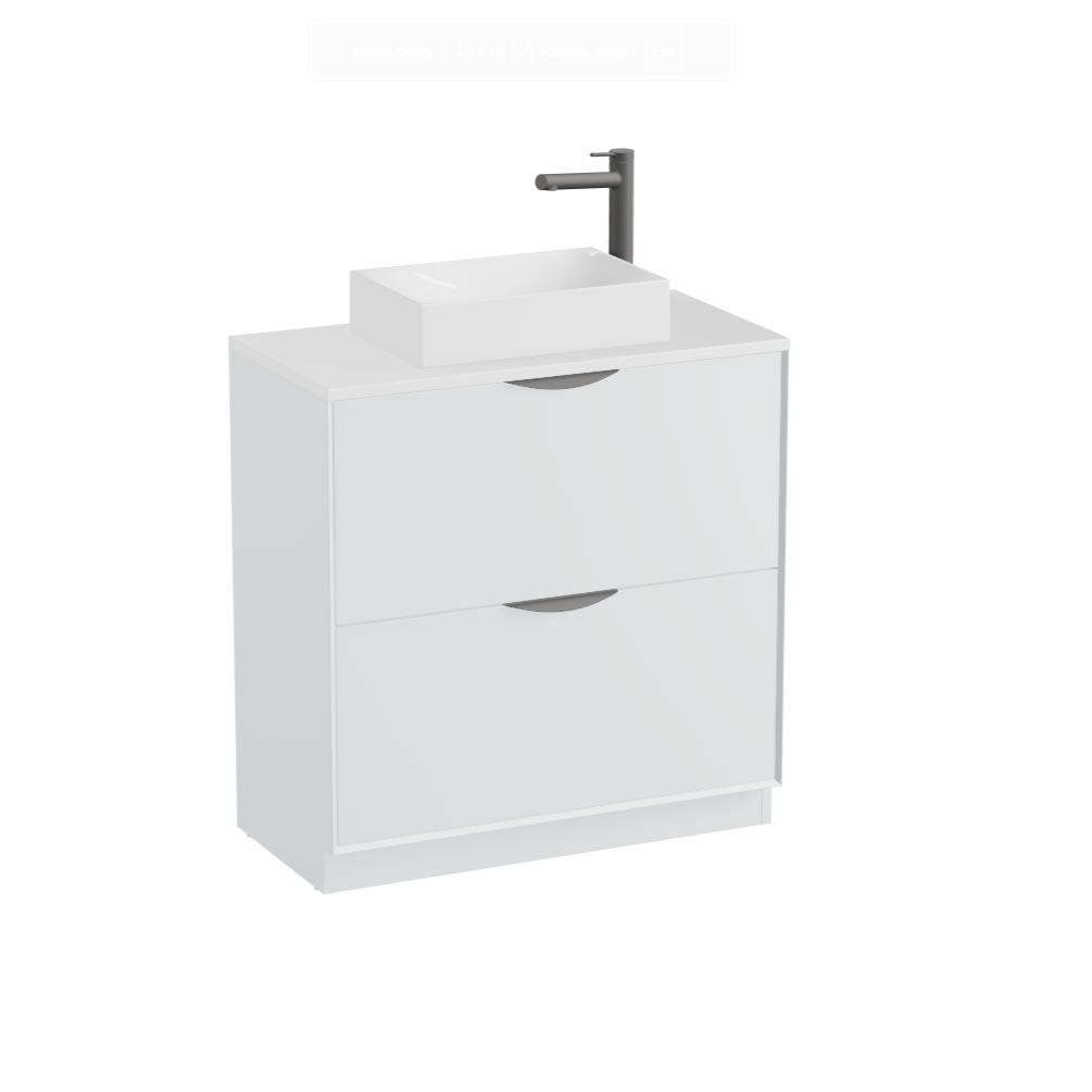 Vado Safari Smooth 800mm Arctic White Floorstanding Vanity Unit & Gloss White Worktop